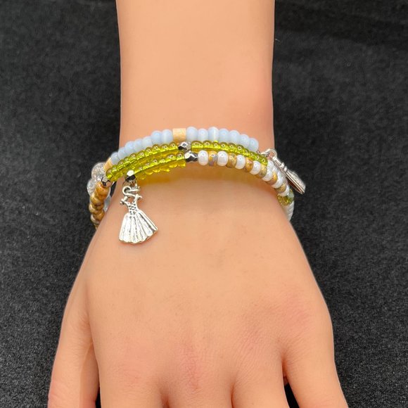 Silver Charm Beaded Bracelet For Women - Picture 1 of 4